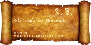 Kürtösi Norbert névjegykártya