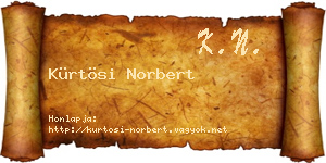 Kürtösi Norbert névjegykártya